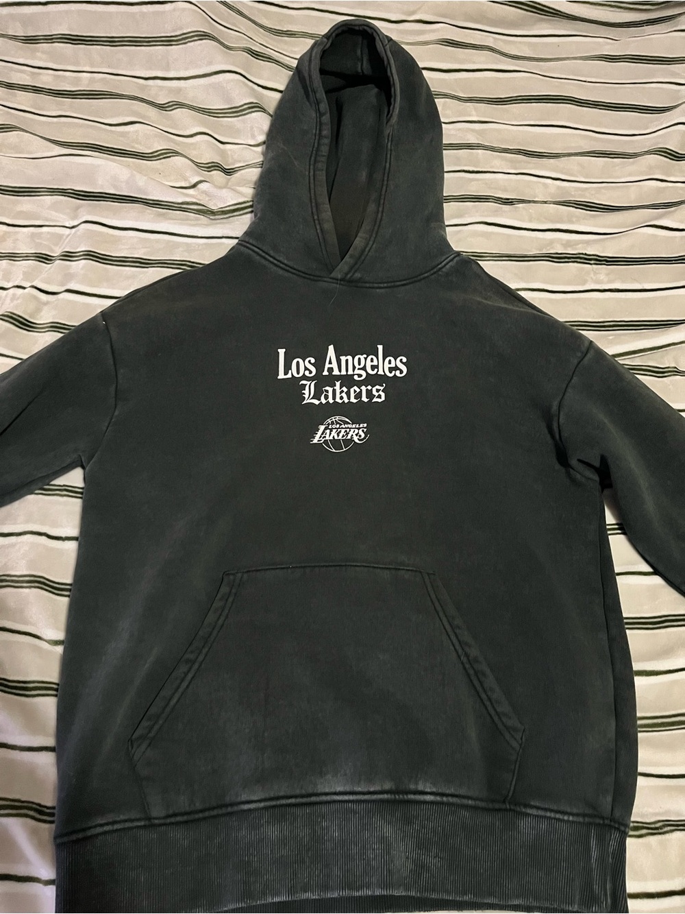 NBA Los Angeles Lakers Black Crewneck Hoodie with White Logo